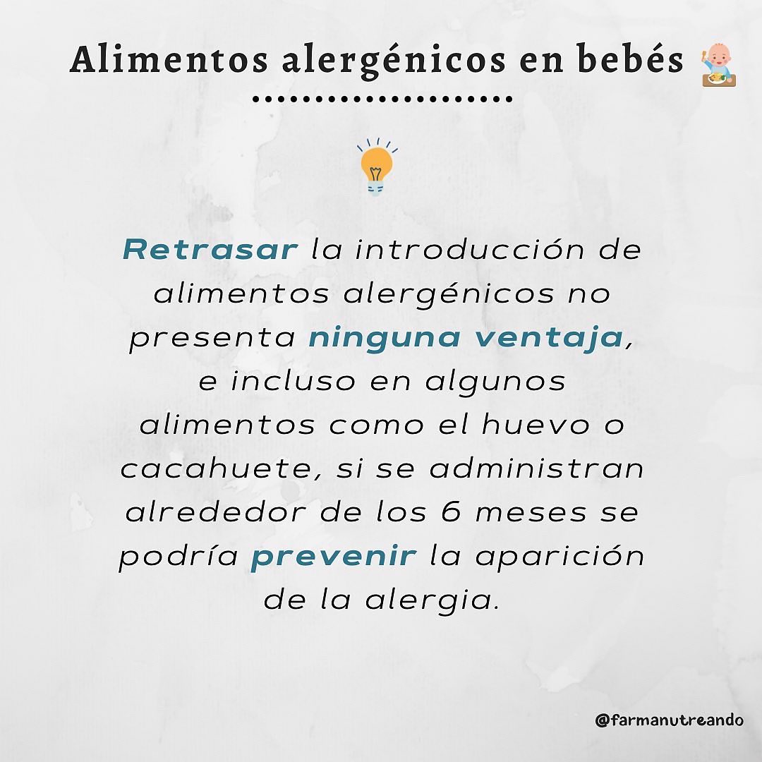 ALIMENTOS ALERGÉNICOS en bebés 👶🏽〽️